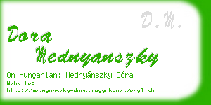 dora mednyanszky business card