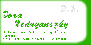dora mednyanszky business card